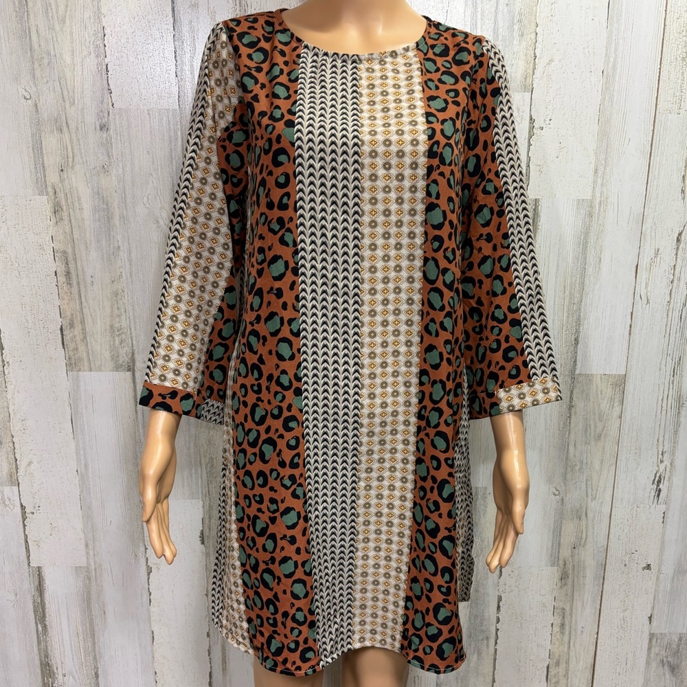 Jodifl Patchwork Print Shift Dress - image 1